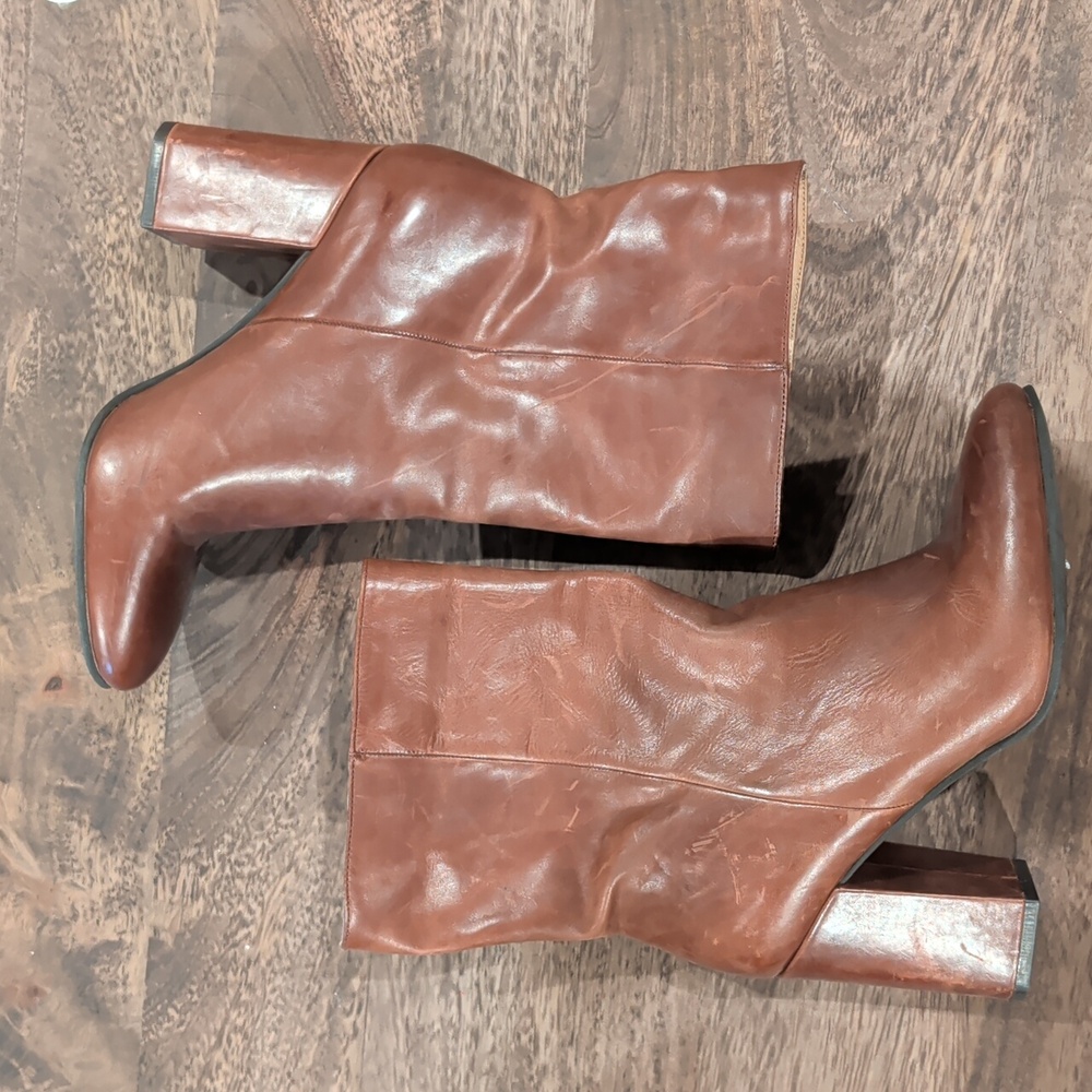 Lucky Brand Brown Leather Heeled Boots